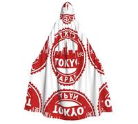 FHIZOAL Tokyo Japón - Capa con capucha para adultos, disfraz de carnaval para cosplay, fiesta, parca, vampiro, misteriosa mascarada