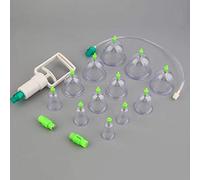 FHJ-Conjunto de ventosas de vacío de masaje Latas de ventosas de aspiración magnéticas más gruesas Cupuncture Ventosa de masaje con tubo de regalo 12 piezas