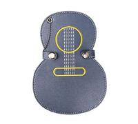 Fhkpsqkcn Organizador de púas de guitarra con estilo bordado, piel sintética, funda de almacenamiento con múltiples ranuras para accesorios musicales, azul