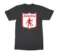 FHKQMLFQ America de Cali Colombia Futbol Soccer Men's T-Shirt Black(Large)