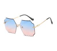 FHKQMLFQ-Rimless Square Sunglasses Women Shades Sunglasses Female UV400 Glasses Men Glasses Glasses