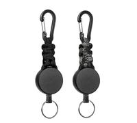 Fhlbestyu 2/4 PCS llaveros Extensibles Retráctil, Cordón Extensible JoJo con cuerda de acero extensible de 60 cm, Llavero Retráctil, Mosquetón para Soporte de Tarjeta ID