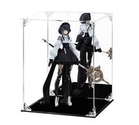 FHMIDIC Vitrina de acrílico, figuras de acción transparente con parte trasera de espejo, vitrina a prueba de polvo, vitrina de cristal alternativa para coleccionables, figuras, modelos, juguetes (20 x