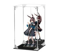 FHMIDIC Vitrina de acrílico transparente con parte trasera de espejo, vitrina a prueba de polvo, vitrina de cristal alternativa para coleccionables, figuras, modelos, juguetes (15 x 15 x 25 cm)