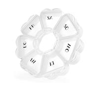 FHORAIN Pastillero redondo en forma de corazón con 7 compartimentos grandes para la semana, organizador de vitaminas