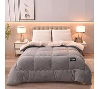 FHQGZT Edredón de Plumón Cama 90, Mezcla de Algodón Egipcio, 100% Plumón y Plumas Nuevas Edredón Nórdico para 4 Estaciones, Edredones Extrasuaves de Calor Medio (Grey,150x200cm-3kg)