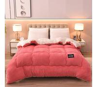 FHQGZT Edredón de Plumón Cama 90, Mezcla de Algodón Egipcio, 100% Plumón y Plumas Nuevas Edredón Nórdico para 4 Estaciones, Edredones Extrasuaves de Calor Medio (Pink,150x200cm-3kg)
