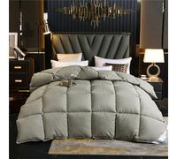 FHQGZT Edredón Nórdico De Plumas Edredón Cama Todas Estaciones, Relleno Pluma Y Plumón De Ganso Desde Latitudes Altas, Ligero Y Suave, 100% Algodón, Lavar A Maquina, 240x220cm (Gray,220 * 240 cm 5kg)