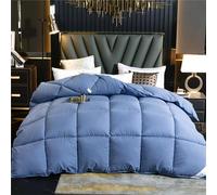 FHQGZT Edredón Nórdico De Plumas Edredón Cama Todas Estaciones, Relleno Pluma Y Plumón De Ganso Desde Latitudes Altas, Ligero Y Suave, 100% Algodón, Lavar A Maquina, 240x220cm (Blue,220 * 240 cm 3kg)