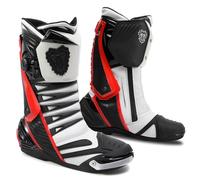 FHQGZT Moto Zapatos De Moto Para Hombre Zapatos De Calle Reforzados Protección Contra Golpes De Moto Suela Antideslizante Botas Deportivas Cómodas Para Carreras Y Turismo (Red,37)