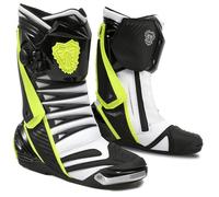 FHQGZT Moto Zapatos De Moto Para Hombre Zapatos De Calle Reforzados Protección Contra Golpes De Moto Suela Antideslizante Botas Deportivas Cómodas Para Carreras Y Turismo (Yellow,39)