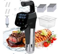 FHRKA Cocina de precisión Sous Vide, Kit de máquina Sous Vide con Bomba extractora, cocedor de precisión de Acero Inoxidable circulador de inmersión térmica Blanco (Black)