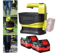 FHRKA Esparcidor de Semillas de césped portátil de 5,5 L, esparcidor de Fertilizante inalámbrico, esparcidor de Semillas de césped con batería de 2 x 4,0 Ah, esparcidor de Sal.