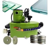FHRKA Máquina de Borde de Vidrio pequeña, Amoladora de Borde de Vidrio Biselado Redonda Recta Máquina pulidora de acrílico de Vidrio para Piedra de Vidrio (Green)