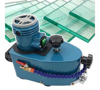 FHRKA Máquina eléctrica de Borde de Vidrio pequeño Amoladora de Borde de Vidrio Biselado Redonda Recta Máquina pulidora de cerámica de mármol acrílico de Vidrio (Blue)