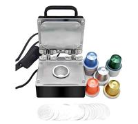 FHRKA Máquina para sellar cápsulas de café (hágalo Usted Mismo), máquina Manual para tapar cápsulas de Papel de Aluminio, con 100 Vasos y láminas de Aluminio Desechables. (Black)