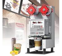 FHRKA Máquina selladora de Vasos Totalmente automática, máquina selladora eléctrica de Vasos para té de Burbujas/té con Leche/Jugo/Bebida - Blanca (White 95)