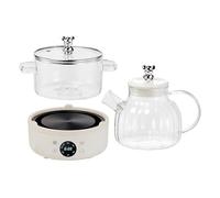 FHRKA Olla de Salud Multifuncional de 1.5L, Olla de Medicina China de Vidrio Engrosado, Hervidor Eléctrico Multifuncional para Té (Smart Model)
