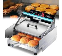 FHRKA Pequeña Parrilla Automática para Hamburguesas Máquina de Calentamiento de Pan de Hamburguesa de Doble Capa Parrilla Eléctrica Comercial para Hamburguesas (24pieces)