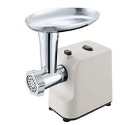 FHRKA Picadora de Carne eléctrica, picadora de Carne Profesional con 3 Discos de Corte Diferentes, picadora de Carne de Acero Inoxidable para Uso doméstico en la Cocina, Color Blanco. (White)