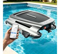 FHRKA Robot limpiafondos automático con energía Solar, Control Remoto y aplicación, y Cesta de Filtro Grande de 3,8 L.