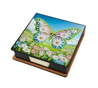 FHTech Store - Caja de notas con diseño de mosaico de arte de diamantes, soporte para notas adhesivas y organizador de papel de notas con diseño de mosaico, caja de almacenamiento creativa para el