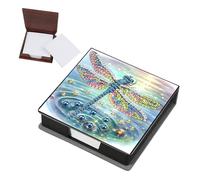 FHTech Store - Caja de notas con diseño de mosaico de arte de diamantes, soporte para notas adhesivas y organizador de papel de notas con diseño de mosaico, caja de almacenamiento creativa para el