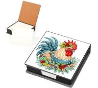 FHTech Store - Caja de notas con diseño de mosaico de arte de diamantes, soporte para notas adhesivas y organizador de papel de notas con diseño de mosaico | Caja de almacenamiento creativa para el