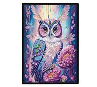 FHTech Store - Cuaderno de dibujo de 50 páginas A5, diseño de búho, mandala, mariposa, mosaico, diamante, dibujo, taladro, diario, diario, regalo de cumpleaños para adolescentes