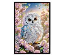 FHTech Store - Cuaderno de pintura de diamantes 5D con forma especial de animales, 50 páginas, sin líneas, cuaderno de pintura de diamantes, libro de diamantes de imitación, kit de manualidades a mano