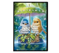 FHTech Store - Cuaderno de pintura de diamantes 5D con forma especial de animales, 50 páginas, sin líneas, cuaderno de pintura de diamantes, kit de manualidades a mano para cumpleaños o regalos de