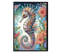 FHTech Store - Cuadernos de pintura de diamantes con forma especial de animales, 50 páginas, 5D, kit de pintura de diamantes, sin líneas, para cumpleaños o regalos de Navidad