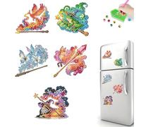 FHTech Store - Imán acrílico para nevera, 5 unidades, varita mágica Patronus, arte de diamante, pintura de diamantes, imán para nevera, manualidades, regalo de fiesta