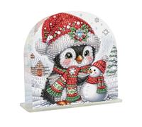 FHTech Store - Juego de soporte para toallas de pintura de diamantes 5D de acrílico de Navidad para bricolaje, 5D con diamantes de imitación, juego de servilletas, decoración de escritorio para el