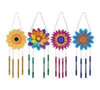 FHTech Store - Kit de 4 piezas de campanillas de cristal acrílicas para colgar en forma de campanillas de viento de cristal, para decoración de ventanas de jardín