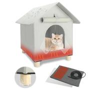 FHTONGE - Casa para gatos climatizada a prueba de intemperie para gatos al aire última intervensión en invierno, refugio de gatos con 2 tapetes, perrera aislada para gatos fuera de cama para gatos