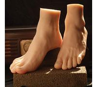 FHUILI Simulación Modelo de pies de pies Masculinos - Modelo de pies de Silicona Pie de Pierna de tamaño Natural - para Zapatos Calcetines Pantalla Accesorios de fotografía Art Sketch Nail,1pair