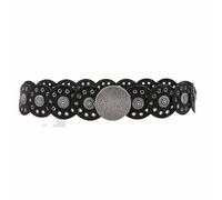 FHUILIJH Cinturón Retro de Mujer - Cinturón Redondo de Cuero PU - para Accesorios de actuación escénica,D,100cm