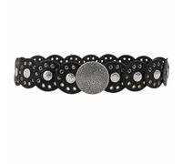 FHUILIJH Cinturón Retro de Mujer - Cinturón Redondo de Cuero PU - para Accesorios de actuación escénica,B,100cm