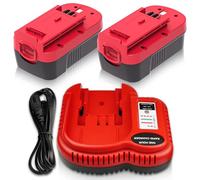 Fhybat Paquete de 2 baterías HPB18 de 4500 mAh Ni-Mh de 18 voltios y cargador BDFC240