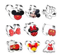 fhzytg 5 unidades Mickey Mouse Moldes Moldes para niños - Cabeza de Mickey, mickeys mano, mickeys Guantes, Mickey Mouse superficie lateral, grande Mickey - Cabezal de acero inoxidable