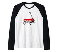 FI NY Fire Island Carro Rojo océano Playa pinos arboleda Kismet Camiseta Manga Raglan