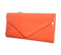 fi9 Bolso de mano de charol para novia, boda, noche, fiesta, hombro, naranja neón, Height: 13.5cm , Width: 25cm , Depth: 5.5cm