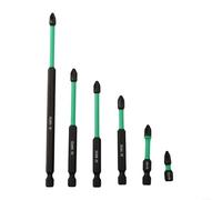 Fiable para puntas de destornillador PZ2 para Pozidriv 25 50 75 90 100 150 mm para un rendimiento de accionamiento consistente en montaje de muebles y maquinaria (6 piezas)