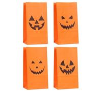 Fiables bolsas de dulces de Halloween, 4 piezas de bolsas naranjas para truco o trato, soportes de papel para caramelos, accesorio fuerte para , práctico accesorio de temporada para palomitas