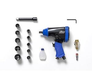 FIAC Avvitatore pneumatico a massa battente 1⁄2" modello 1086 - Inclusa Valigetta con Accessori (10 Chiavi a Bussola + Prolunga da 100 mm + Mini Lubrificatore + Bottiglia di Plastica) - Coppia: 345 Nm