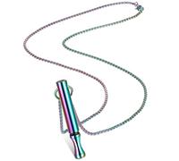 Fiada Collar de Respiración Consciente Aliviar Ansiedad Collar de Silbato Acero Inoxidable Portátil Ejercicio Respiración Profunda para Meditar Antiestrés Relajar (Clásico, Colorido)