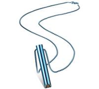 Fiada Collar de Respiración Consciente Collar de Ejercicios de Respiración Profunda Collar de Estrés de Respiración Portátil de Acero Inoxidable para Alivio de Ansiedad Hombres Mujeres (Azul)