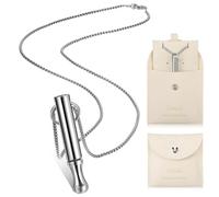 Fiada Collar de Respiración Consciente Collar de Ejercicios de Respiración Profunda de Acero Inoxidable con Bolsa Joyería Portátil para Aliviar Ansiedad Estrés Relajación Meditación (Estilo Clásico)