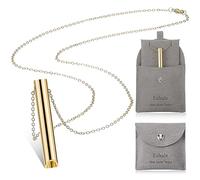 Fiada Collar de Respiración Consciente para Aliviar Ansiedad Collar de Ejercicios de Respiración Profunda con Bolsa de Joyería para Navidad Hombre Mujer Meditación Relajación (Oro)